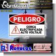 SMRR23090621: Iron Sheet with Full Color Adhesive Vinyl Labeling with Text Danger, High Voltage Electrified Fence Advertising Sign for Construction Company brand Signs Art Dimensions 9.8x5.9 Inches