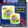 GE24082001: Papel Higienico Solare 1000 Hojas Paquete de 4 Rollos