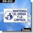 RR-055: Rotulo Prefabricado - Mantenga el Orden y La Limpieza