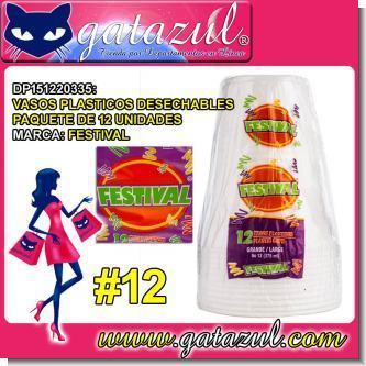 Lee el articulo completo VASOS PLASTICOS DESECHABLES 12 MARCA FESTIVAL PAQUETE DE 12 UNIDADES
