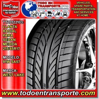 Lee el articulo completo LLANTA RADIAL PARA VEHICULO SEDAN MARCA WEST LAKE MEDIDA 215/45R17 MODELO 91W SA57