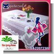 GA22072302: Beautiful White Lace Tablecloth with Flower Design Size 55 X 71 Inches brand Palm Springs Homes
