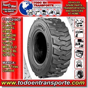 Lee el articulo completo LLANTA RADIAL PARA VEHICULO CAMION MARCA MALHOTRA  MEDIDA 12-16.5 MODELO NANA BL 12PR TL