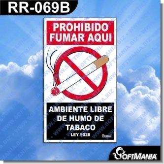 Lee el articulo completo Rotulo Prefabricado - PROHIBIDO FUMAR AQUI AMBIENTE LIBRE DE HUMO DE TABACO
