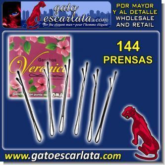 Lee el articulo completo PRENSA NEGRA PARA CABELLO MARCA VERONICA - CAJA DE 144 UNIDADES
