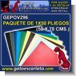 GEPOV296: Colorful Satin Paper - Package of 50 Sheets of 50 X 70 Centimeters